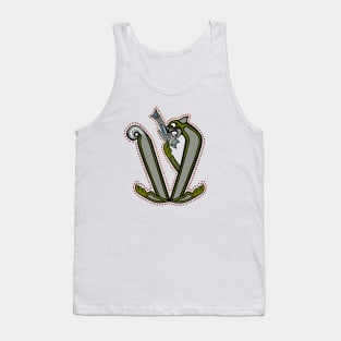 Celtic Cat Letter V Tank Top